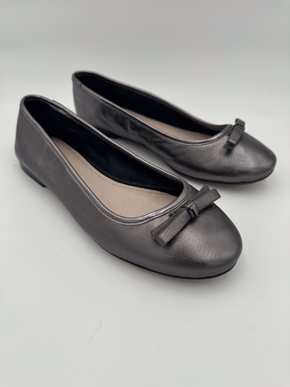 Ted Baker London Noraih Gunmetal Leather Women's Flats Size 37 (US 6.5)